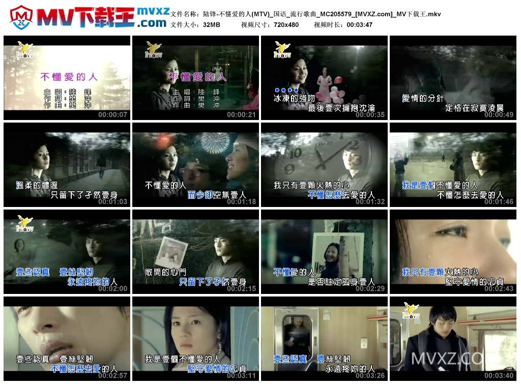 陆锋-不懂爱的人(MTV)_国语_流行歌曲_MC205579